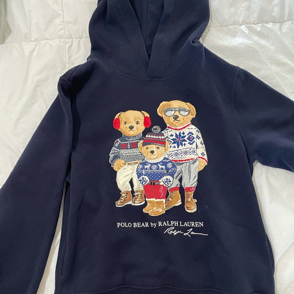 Polo Ralph Lauren Navy Hoodie with Bear Design